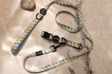Our Lilo & Co. collars are FULLY adjustable which allows you to adjust the neck to the desired length. 

Breathable neoprene fabric for comfort
Printed polyester webbing strap
Fully adjustable for desired length
Durable
Quick drying 
Branded lock buckle for ultimate security
Solid black D ring for leash attachment
 Please note –  Lilo & Co. recommends that the collar should not be used as a full-time collar, due to wear and tear. For long lasting results please ensure your products are worn suitability.